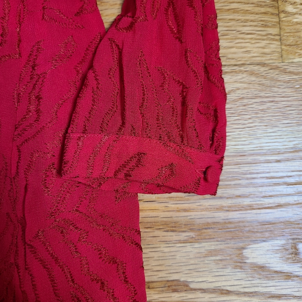 NEW All Saints Size 0 Red Embroidered Rosi Ani Dress - Picture 6 of 11